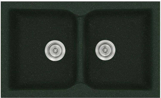 Sanitec Classic Drop-In Sink Synthetic Granite W81xD50cm Granite Green