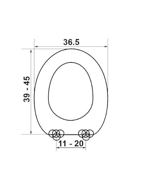Toilettenbrille Bakelit 42.5-44.5x36.8cm Weiß