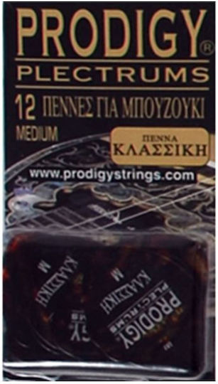 Prodigy Picks für Bouzouki Klassische Medium Tortoise Pearl Set 12Stück