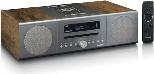 Lenco Ηχοσύστημα 2.0 MC-175 MC-175 40W με CD Player, WiFi και Bluetooth Ασημί