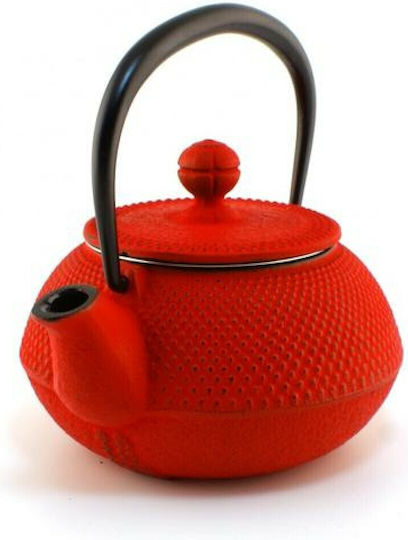 Dinox Oriental Teapot with Filter Cast Iron Red 500ml