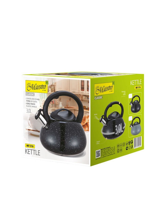 Maestro Kettle Stainless Steel in Black Color 2500ml