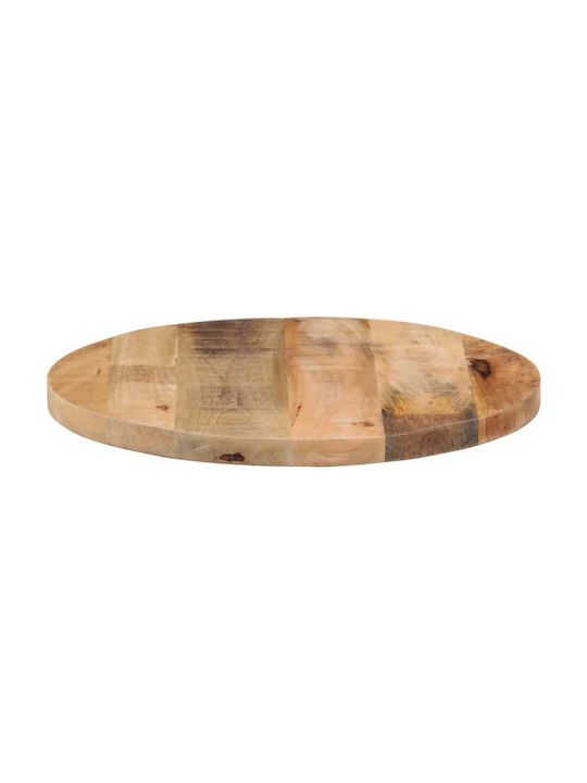 vidaXL Round Table Surface made of Solid Wood in Brown Color 40x40x1.5cm 370000 1pcs