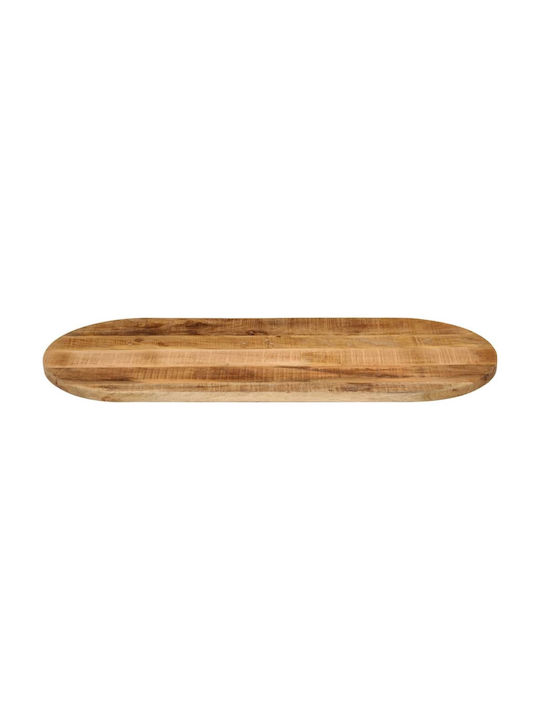 vidaXL Oval Table Surface made of Solid Wood in Brown Color 90x40x3.8cm 370113 1pcs