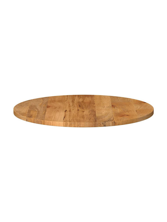 vidaXL Rund Tischoberfläche aus Massivholz in Braun Farbe 90x90x3.8cm 370081 1Stück