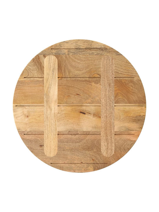 vidaXL Round Table Surface made of Solid Wood in Brown Color 50x50x2.5cm 370060 1pcs