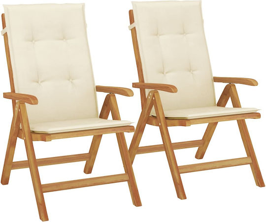 Καρέκλα Μασίφ ξύλο teak 2τμχ 50x48.5εκ.