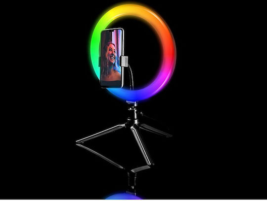 Tracer RGB Ring Light 26cm 2800 - 7000K with Desktop Tripod and Mobile Phone Holder