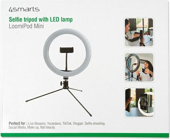4Smarts Tripod with LED Ring Light 19cm με Επιτραπέζιο Τρίποδο και Βάση για Κινητό