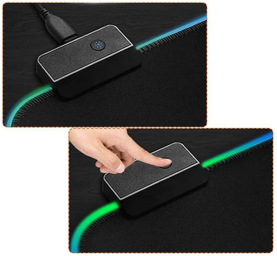 Edman Gaming Mouse Pad XXL (900mm) με RGB Φωτισμό μέσω USB Μαύρο