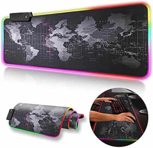 Edman Gaming Mouse Pad XXL (900mm) με RGB Φωτισμό μέσω USB Μαύρο