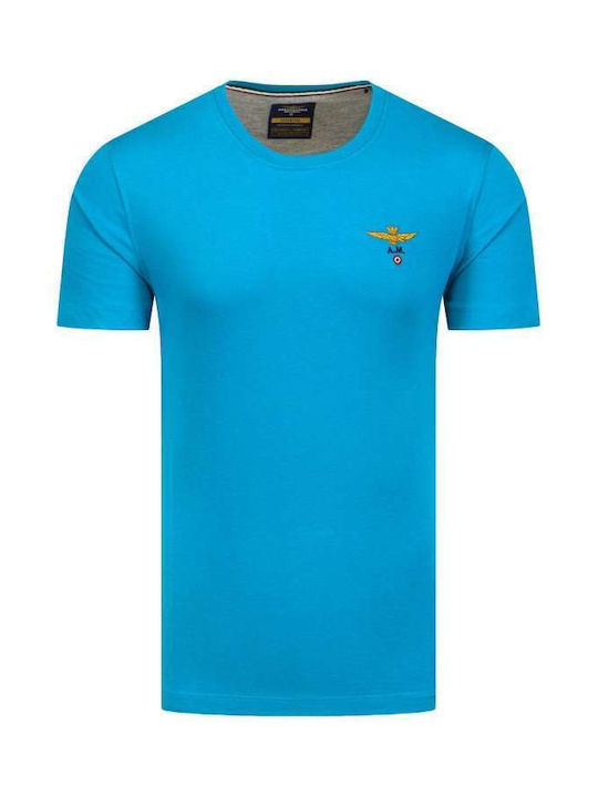 Aeronautica Militare Men's Short Sleeve T-shirt Sky Blue