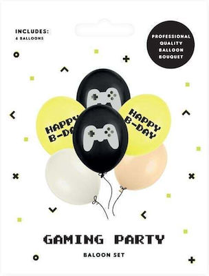 Set of 6 Balloons Black Birthday-Celebration 30cm