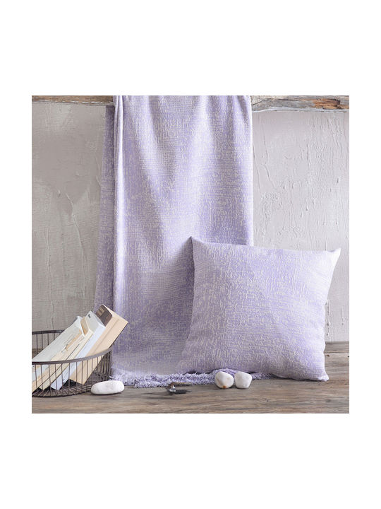 Rythmos Decorative Pillow Case Canda From 100% Cotton Lilac 40x40cm