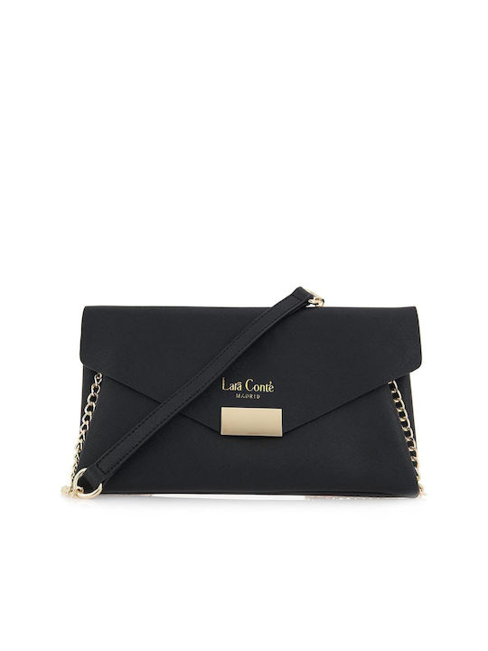 Lara Conte Madrid Damen Umschlagtasche Schwarz