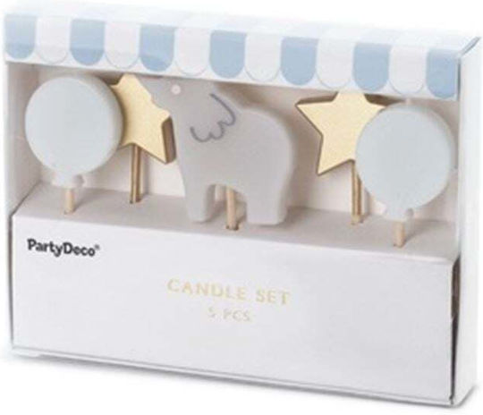 PartyDeco Κεράκι Γενεθλίων σε Λευκό Χρώμα 5τμχ SCS-17