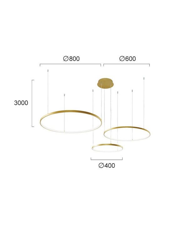 Viokef Maximos Hängelampe Gold Schiene 40x300cm.
