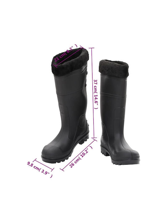 vidaXL Non-Slip Work Wellies Black