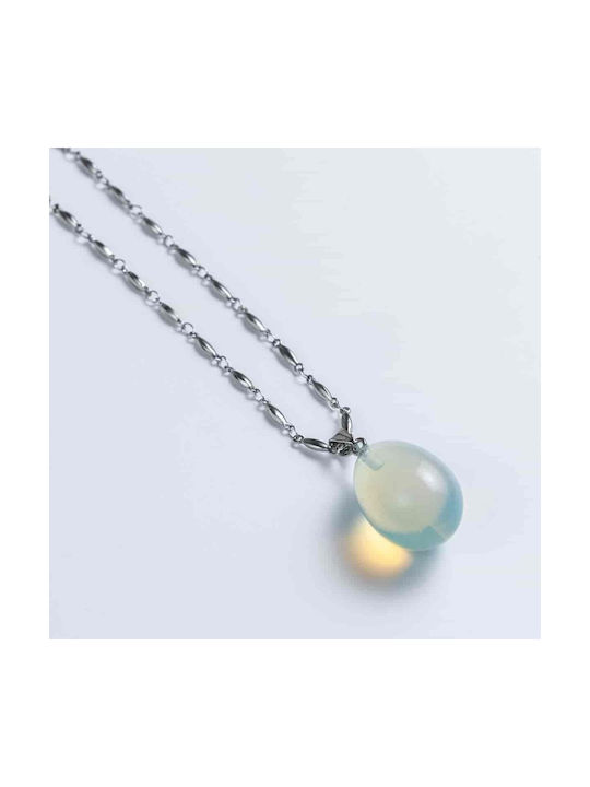 Pendant Egg Cuoro Egg Cuoro Semi precious stone Moonstone