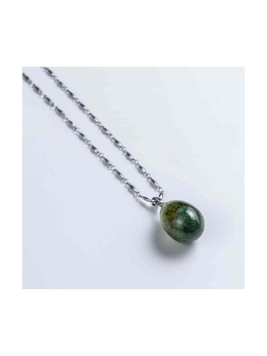 Egg Pendant Cuoro Egg Cuoro Semi precious stone Jade