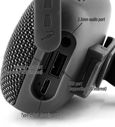 Sonic Gear BIKECLIPZ Bluetooth Speaker 10W with Radio Gray