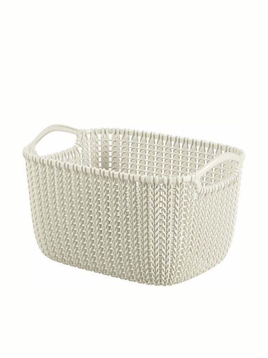 Curver Plastic Storage Basket Knit Beige 8lt