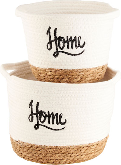 TnS Storage Basket Bamboo White 27.5x23.5x14.5cm 1pcs