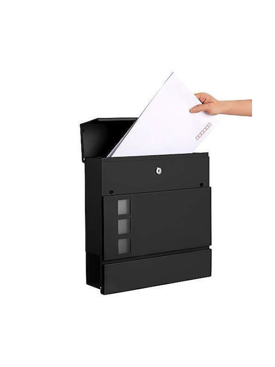 Songmics Outdoor Mailbox Metallic in Black Color 37x10.5x37cm