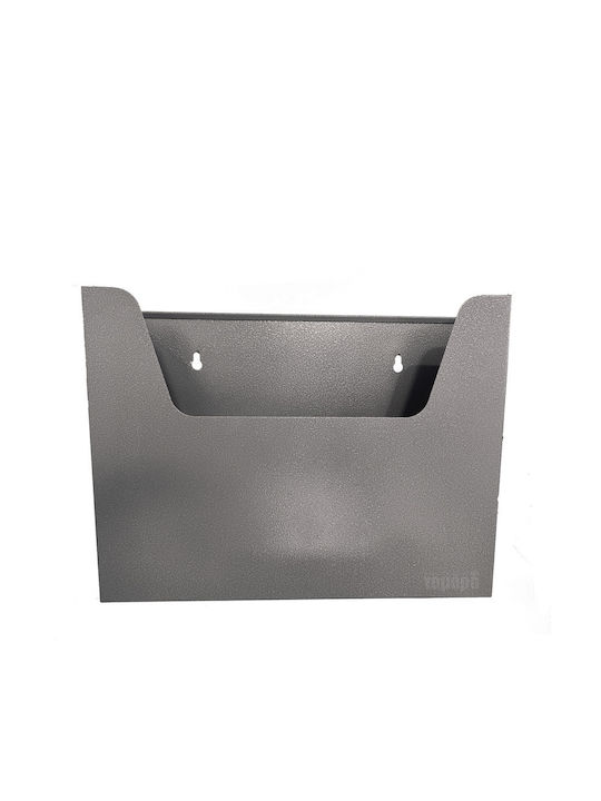 Import Hellas Κουτί Εντύπων Μεταλλικό Νίκελ Ματ 34.5x7.5x26cm