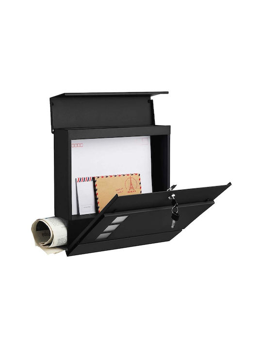 Songmics Outdoor Mailbox Metallic in Black Color 37x10.5x37cm
