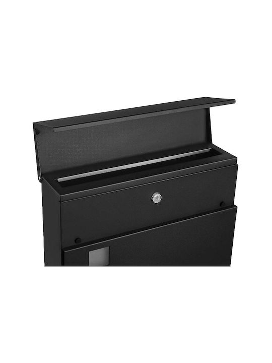 Songmics Outdoor Mailbox Metallic in Black Color 37x10.5x37cm