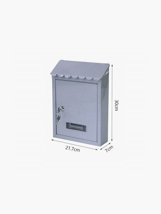 Tpster Външна Пощенска Кутия Металик в Сив Цвят 21.7x7x30см