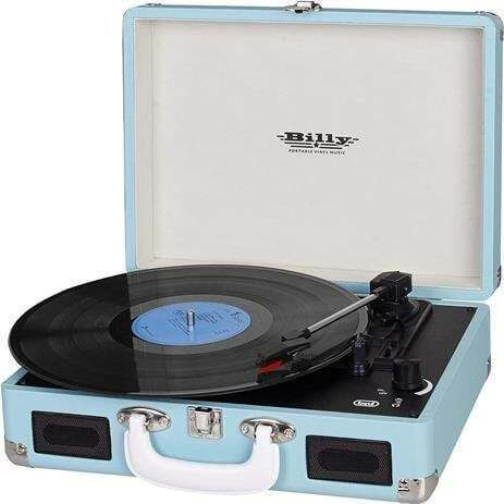 Trevi TT 1015 Billy 0T101504 Suitcase Turntables with Built-in Speakers Light Blue