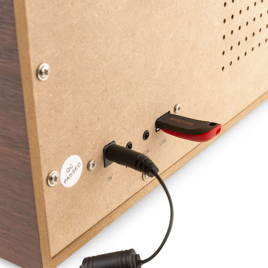 Audizio Frisco 102.200 Πικάπ με Προενίσχυση και Ενσωματωμένα Ηχεία Καφέ