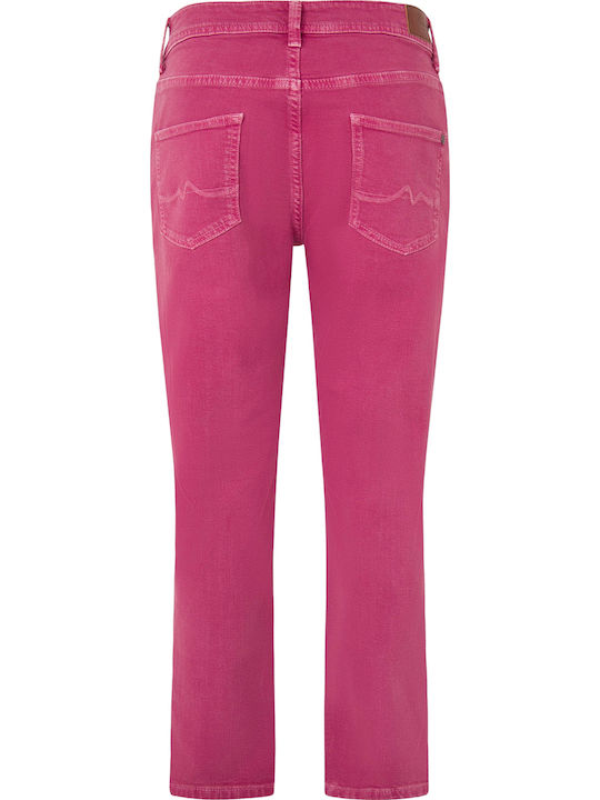 Women's Fabric Trousers Tapered Line Pink