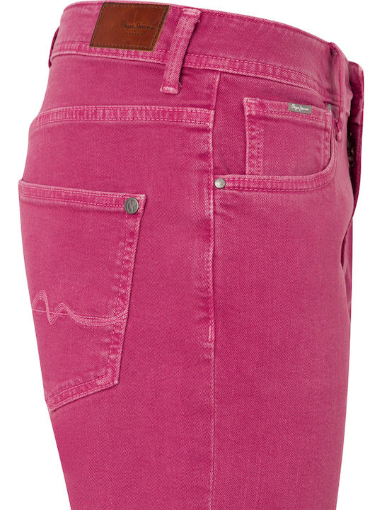 Women's Fabric Trousers Tapered Line Pink