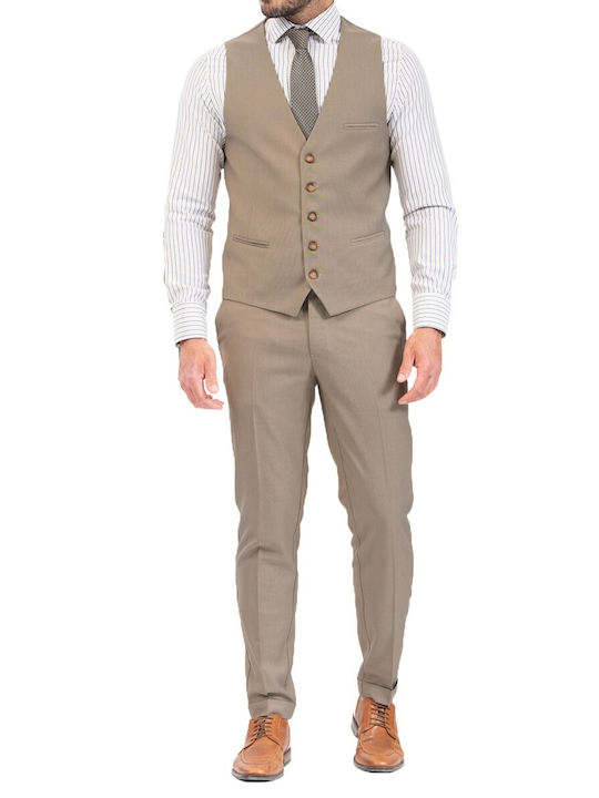 Vittorio Artist Men's Vest Regular Fit Beige