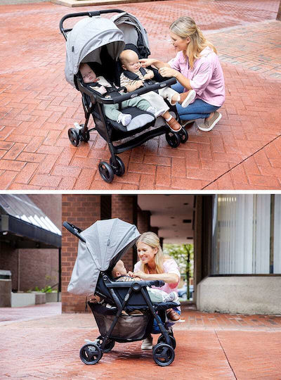 Graco Duorider Steeple Double Stroller Suitable for Newborn Gray 12.1kg