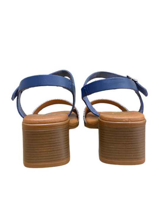 Leder Sandalen Blau