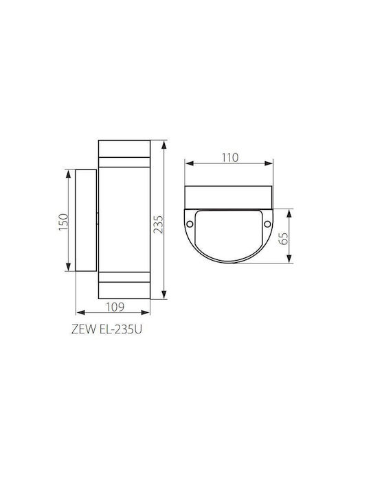 Kanlux Επιτοίχιο Εξωτερικό Φωτιστικό 10.9x35x23.5εκ. Kanlux Επιτοίχιο Εξωτερικό Φωτιστικό 10.9x35x23.5εκ.