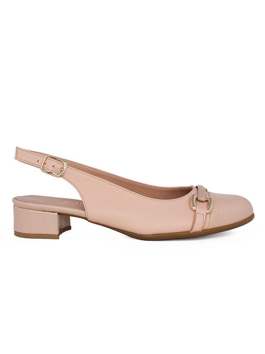 Castor Anatomic Leder Pumps mit flachem Absatz Rosa