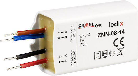 Zamel LED Power Supply Power 8W with Output Voltage 14V