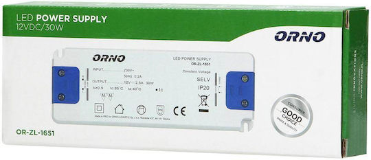 Orno LED Захранване IP20 Мощност 30W с Изходно Напрежение 12V