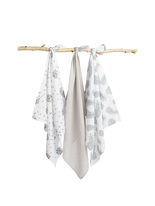 Sensillo Muslin Swaddle Wraps gray Gray 70x80cm. 3pcs