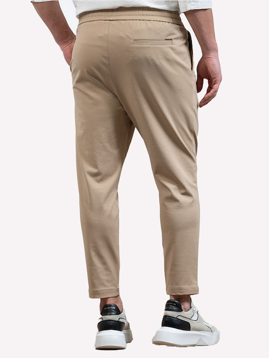 Trousers Elastic in Regular Fit Tabac Brown