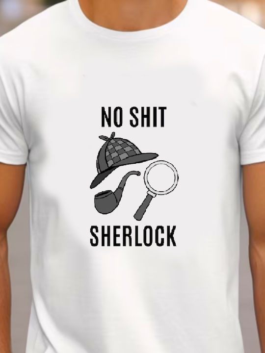 Fruit of the Loom Sherlock Holmes Tricou Alb Bumbac