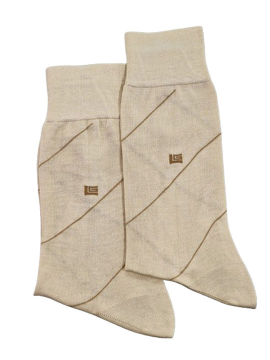 Men's Mercerized Socks 1 Pair Beige Guy Laroche 7710-beige