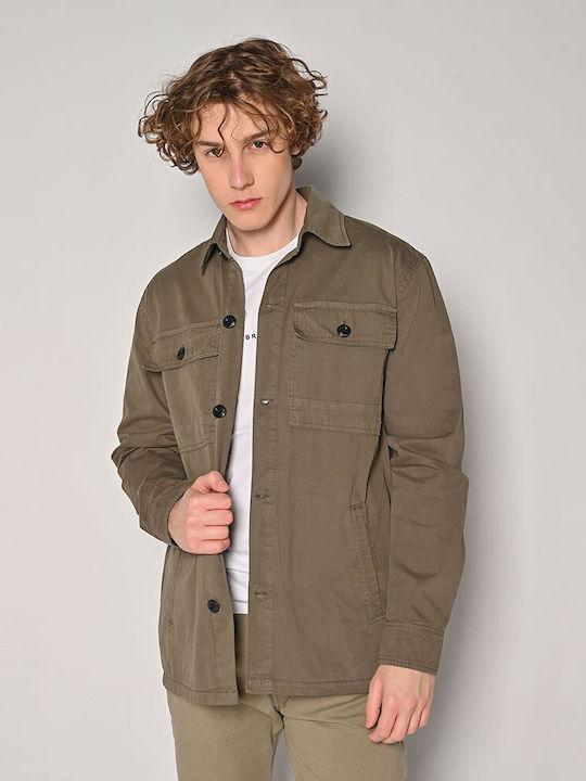 Brokers Jeans Herren Jacke Lässig Khaki