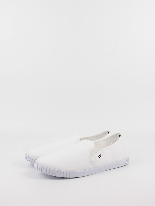 Stoff Damen Slip-Ons Weiß