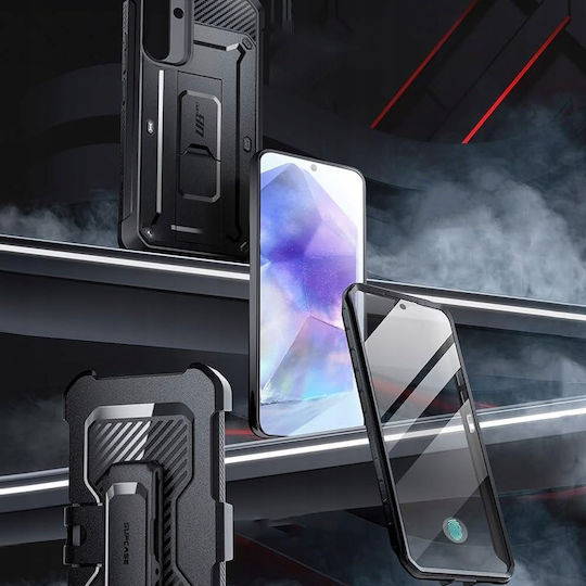 Supcase Unicorn Beetle Pro Back Cover Σιλικόνης / Πλαστικό / Tempered Glass 0.1mm Μαύρο (Galaxy A55)